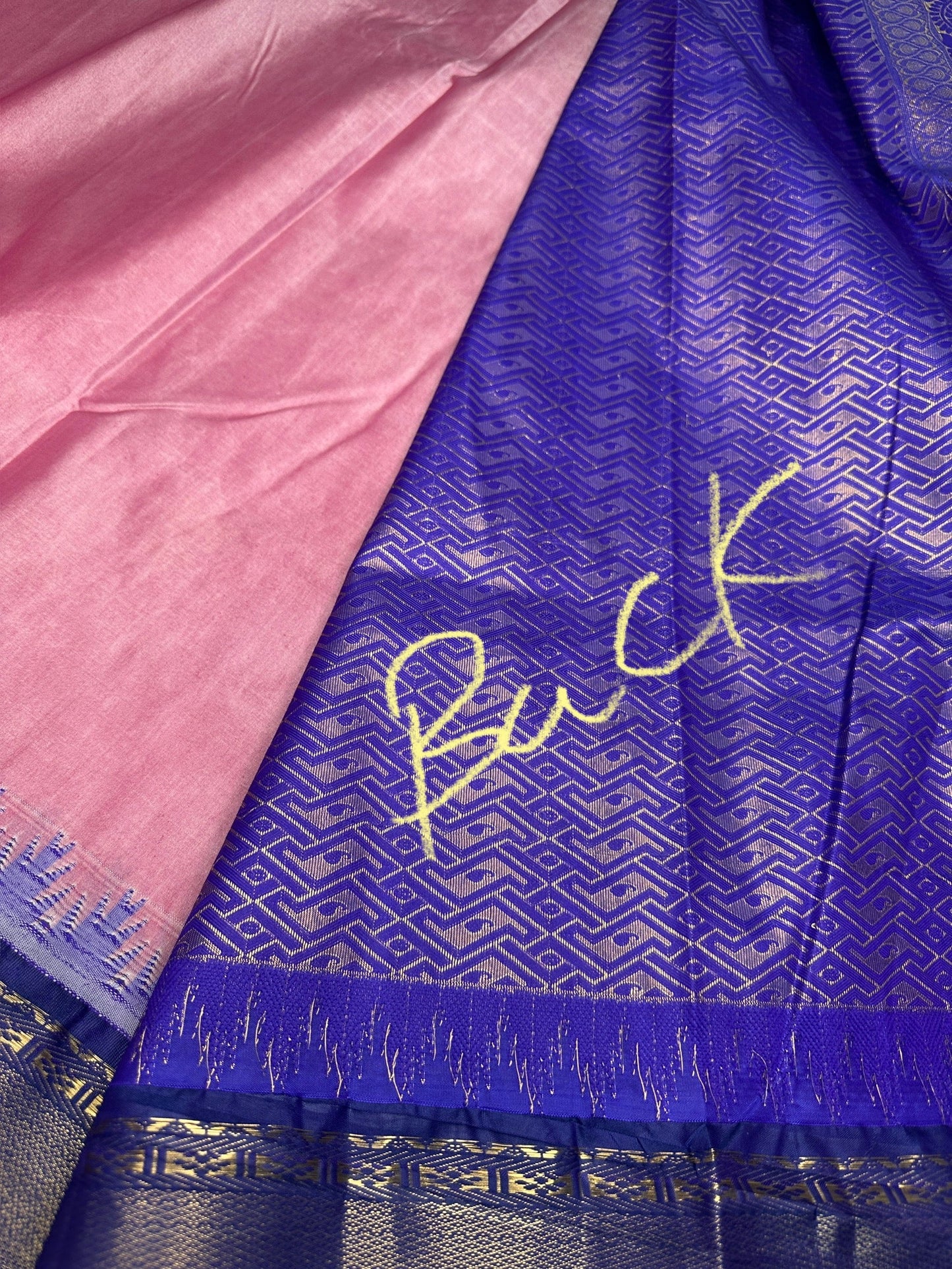 Pink Blue Silk Pattu Gadwal Saree