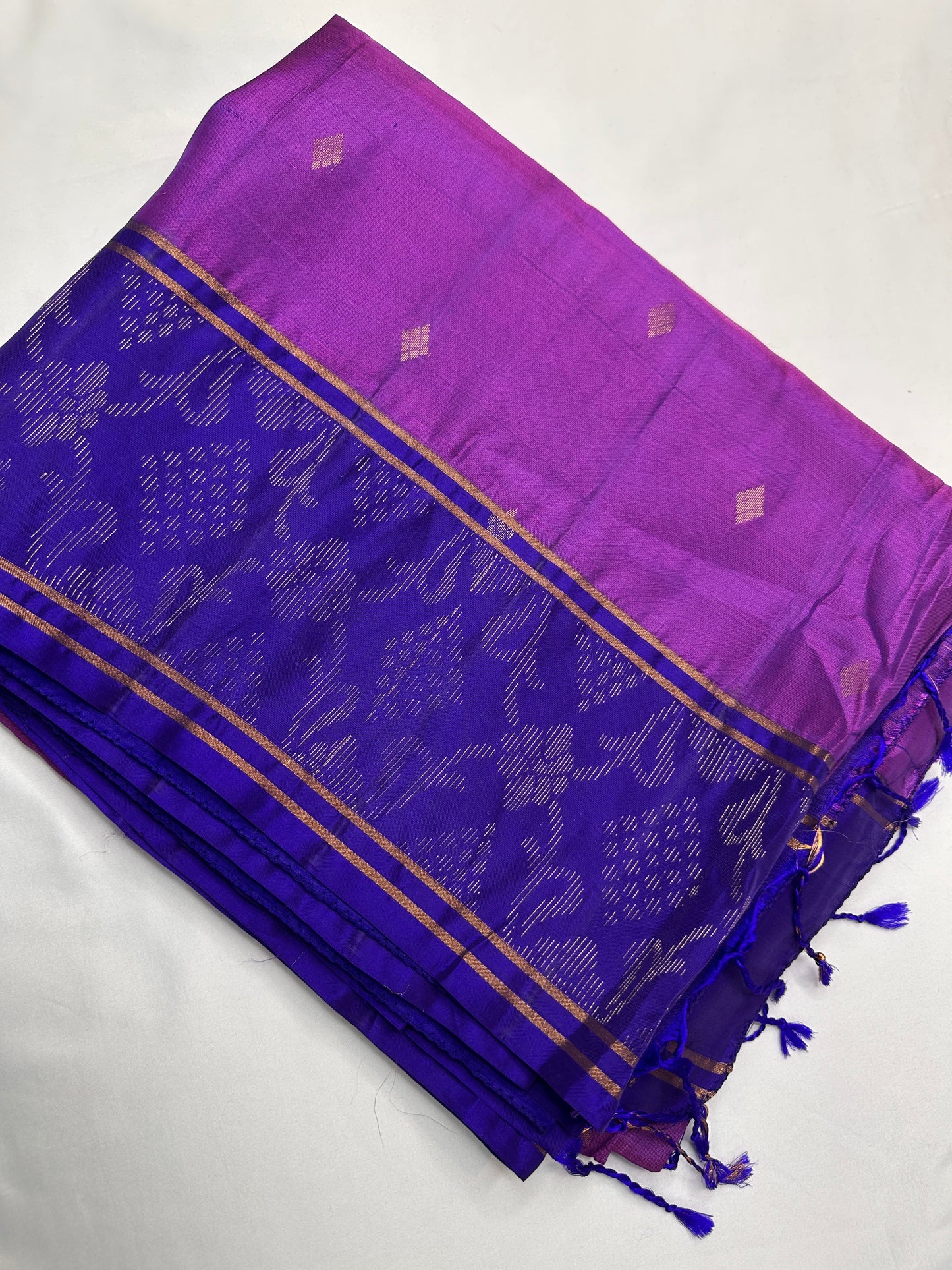 Pure Kanchi Handloom Purple Saree