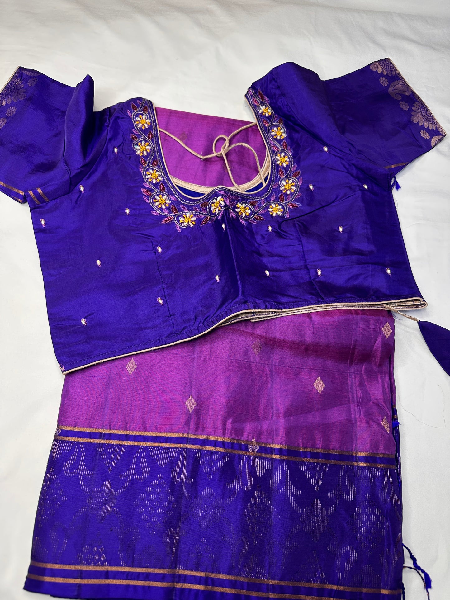 Pure Kanchi Handloom Purple Saree