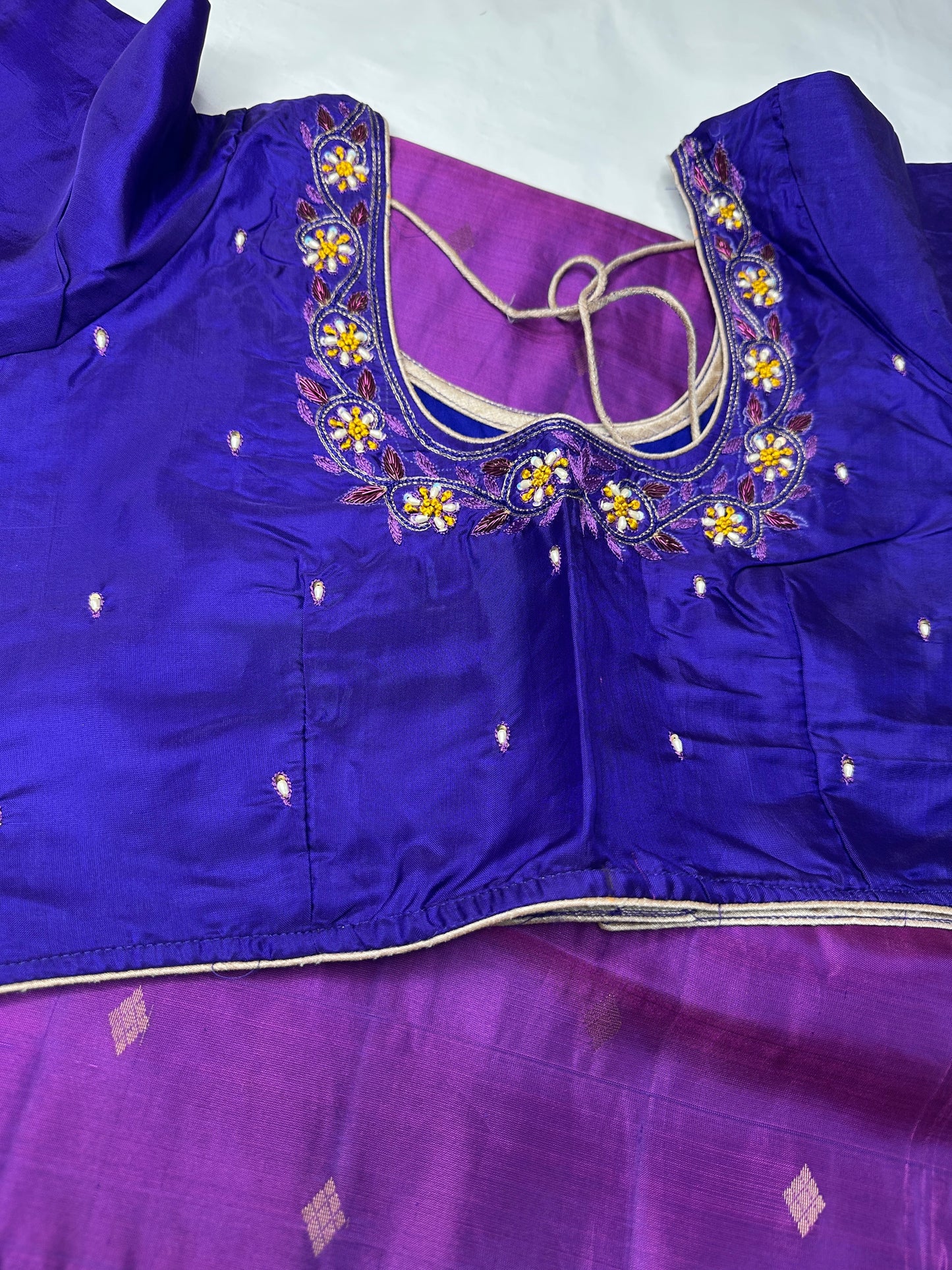 Pure Kanchi Handloom Purple Saree