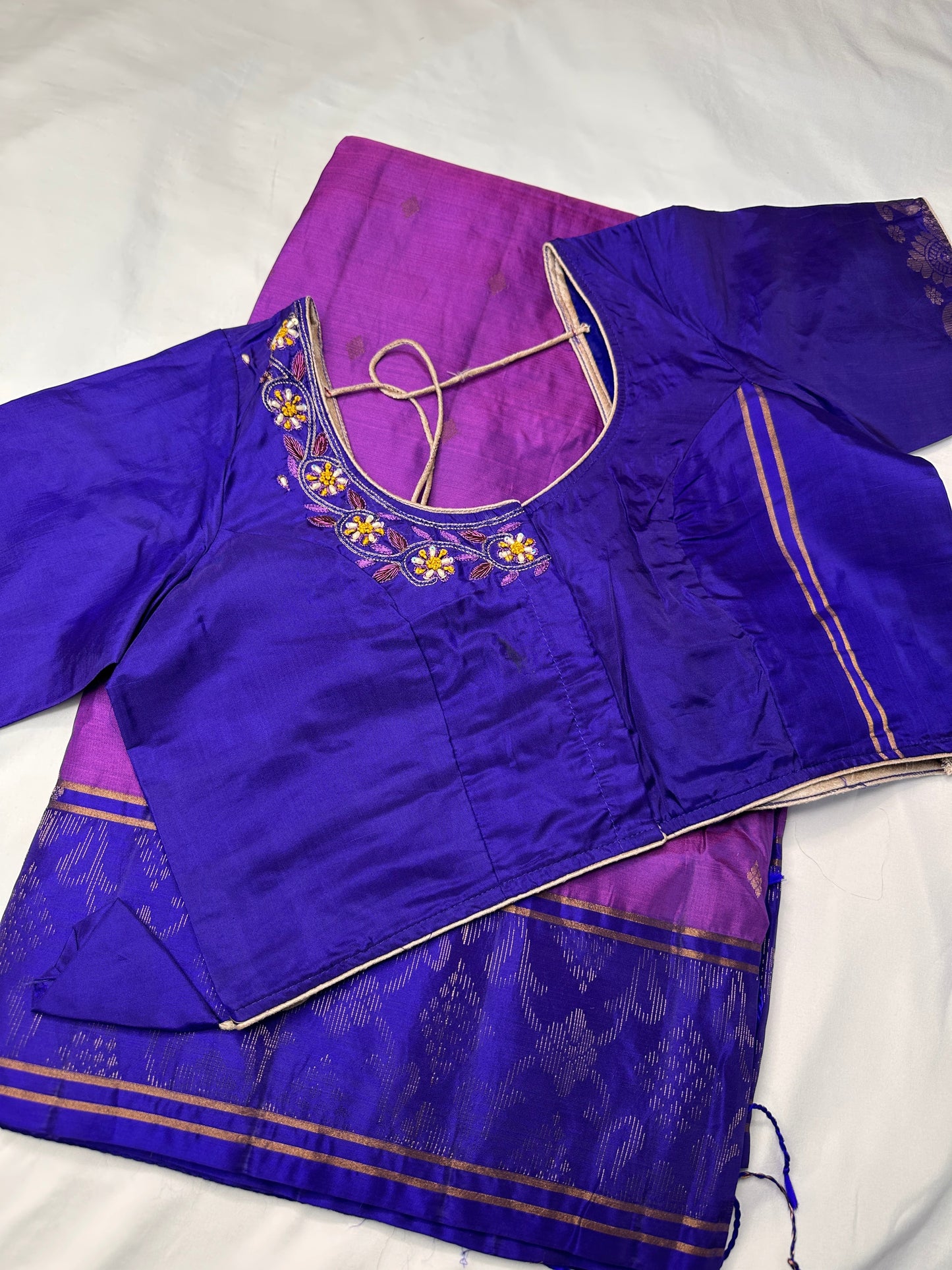 Pure Kanchi Handloom Purple Saree