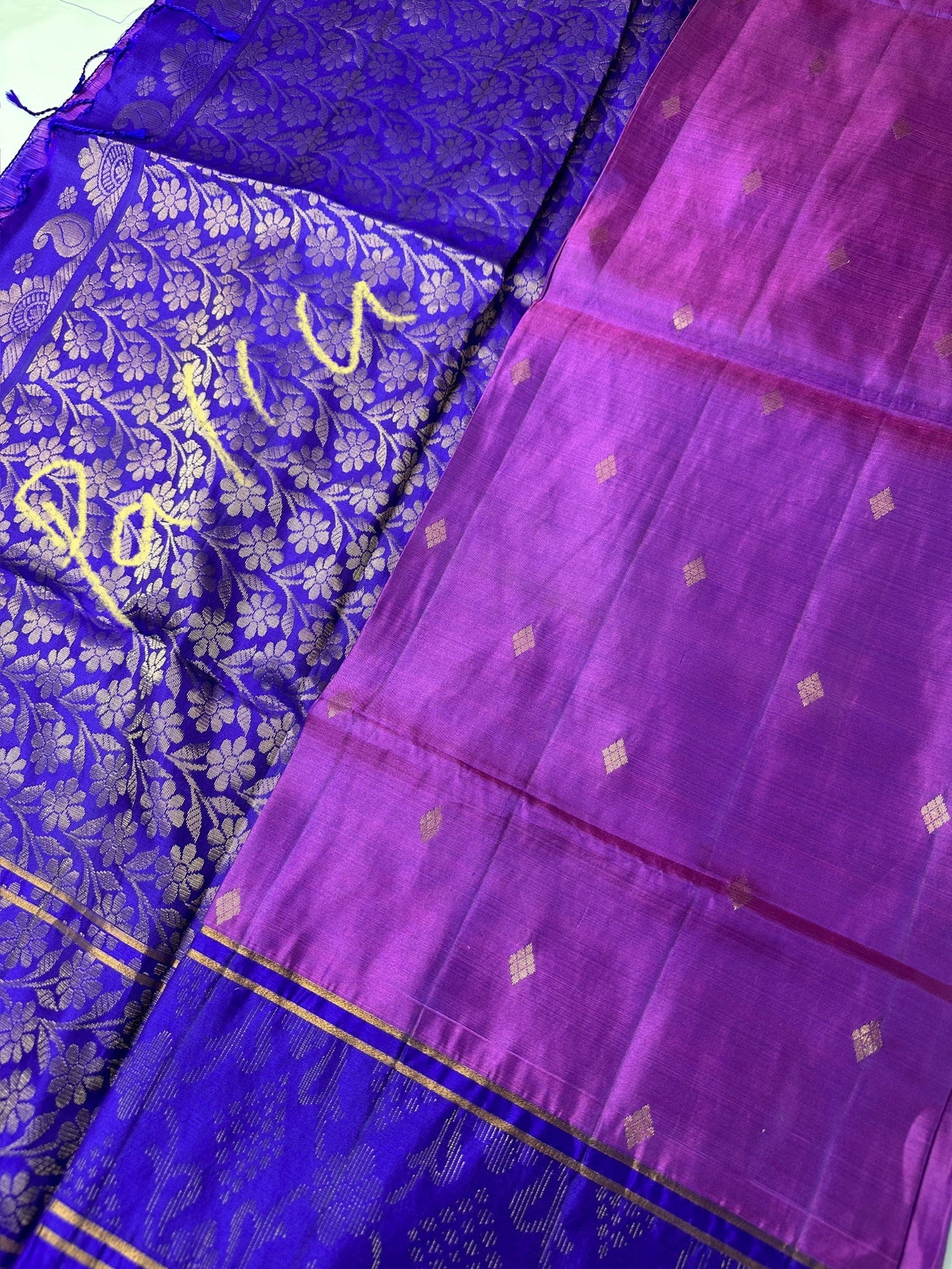 Pure Kanchi Handloom Purple Saree