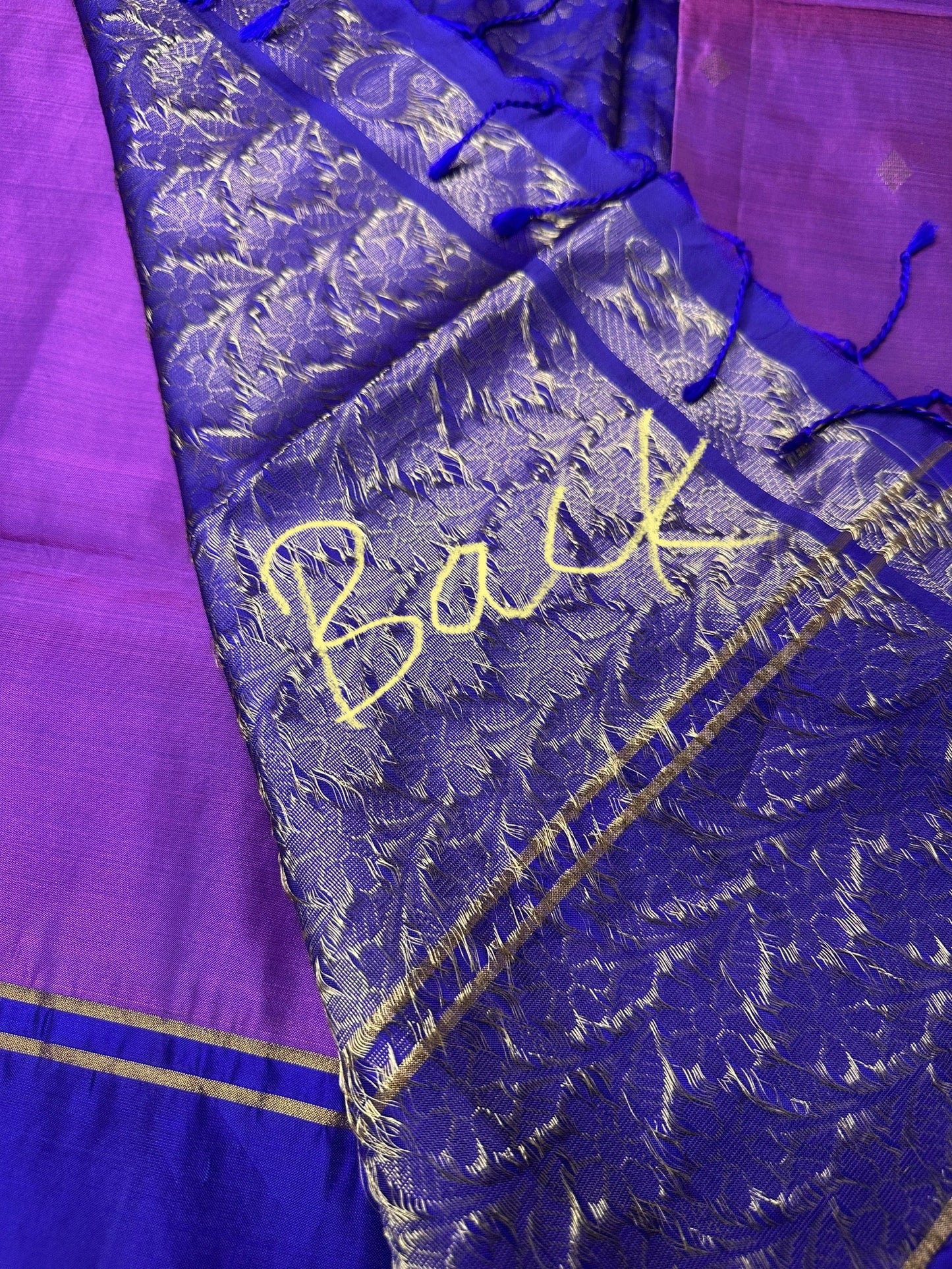 Pure Kanchi Handloom Purple Saree