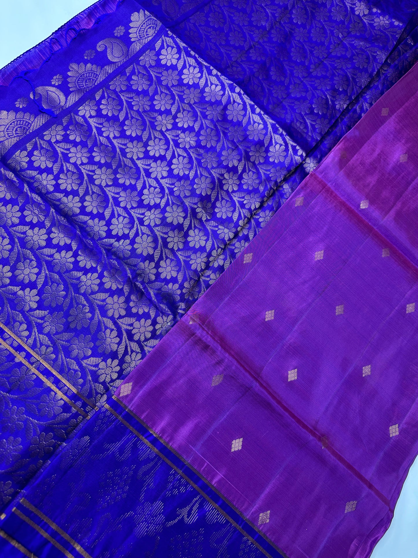 Pure Kanchi Handloom Purple Saree