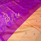 Yellow Pink Semi Handloom Purple Saree