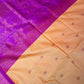 Yellow Pink Semi Handloom Purple Saree