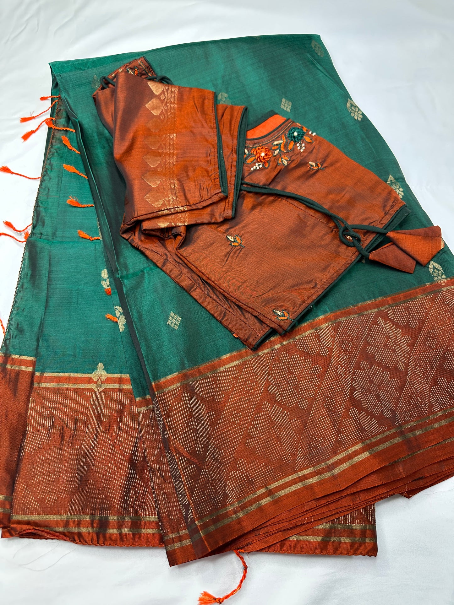 Pure Kanchi Handloom Green Saree