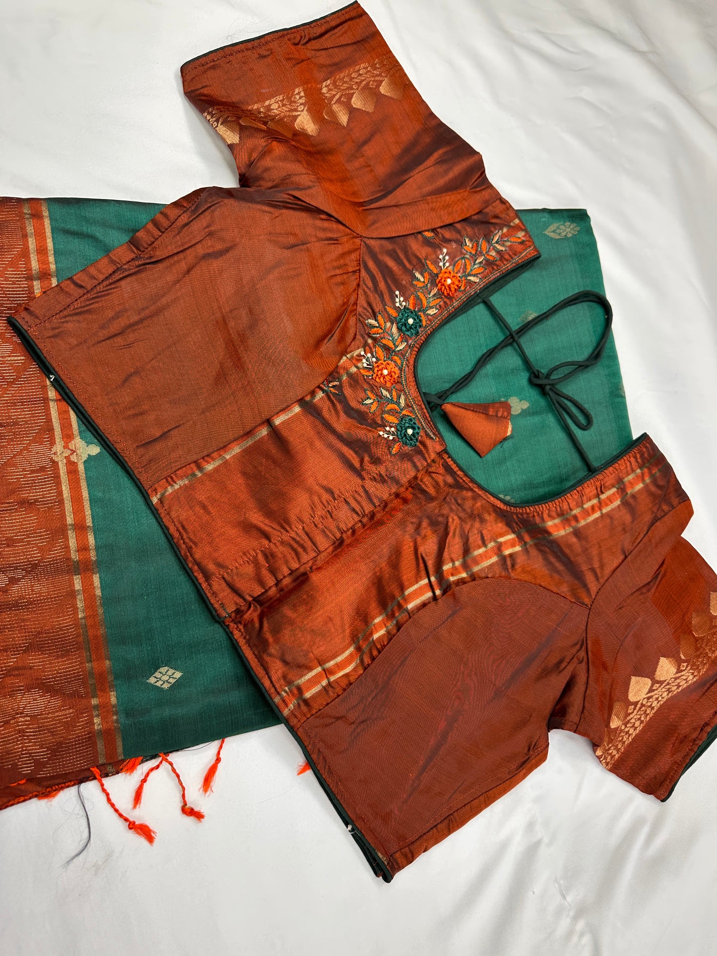 Pure Kanchi Handloom Green Saree