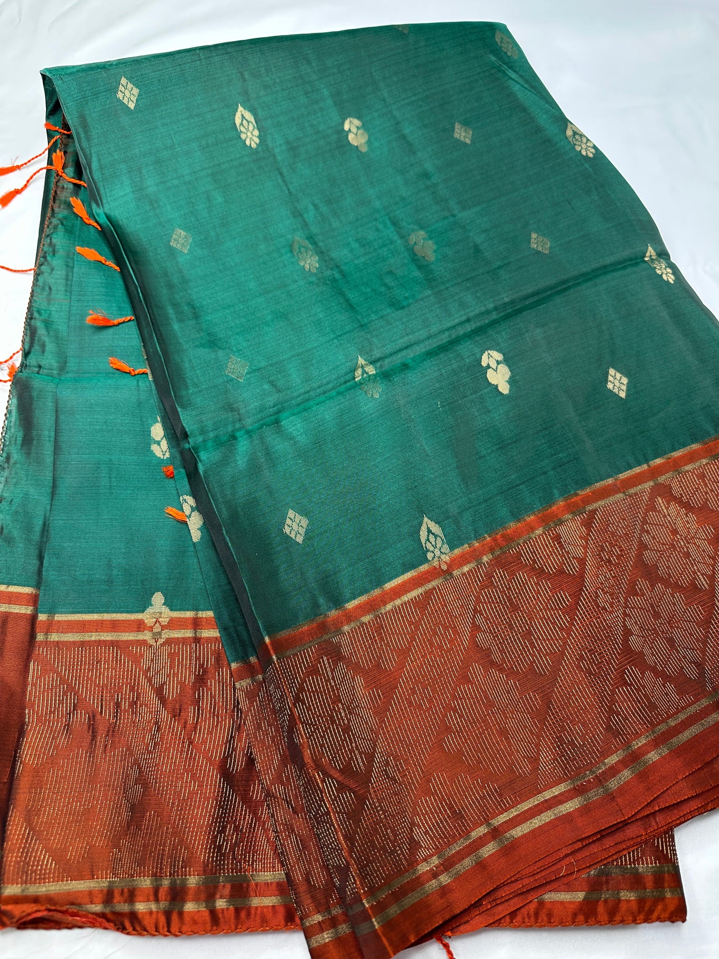 Pure Kanchi Handloom Green Saree