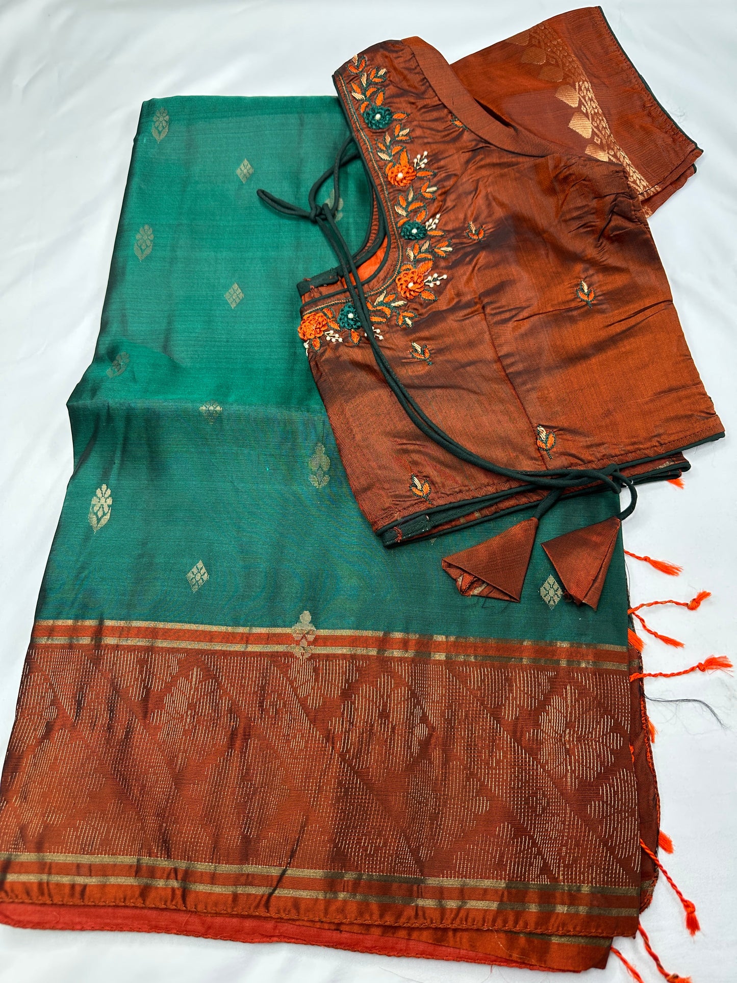 Pure Kanchi Handloom Green Saree