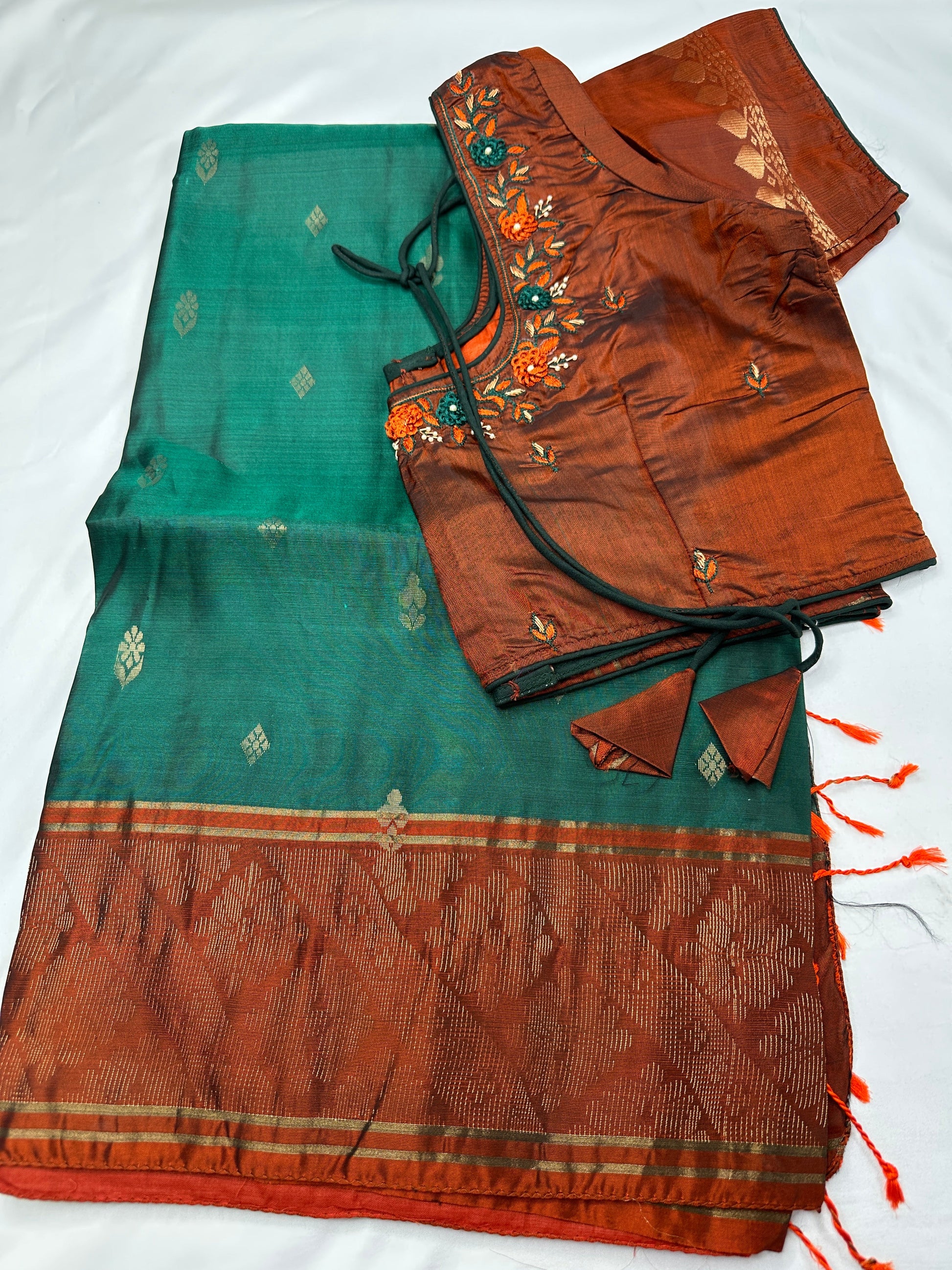 Pure Kanchi Handloom Green Saree