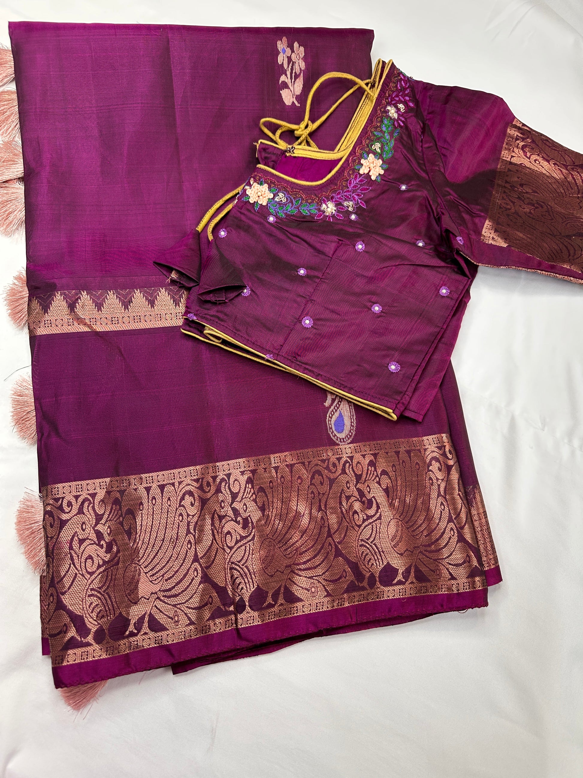 Pure Kanchi Handloom Green Saree