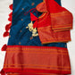 Paithani Silk Light Weight Blue Saree