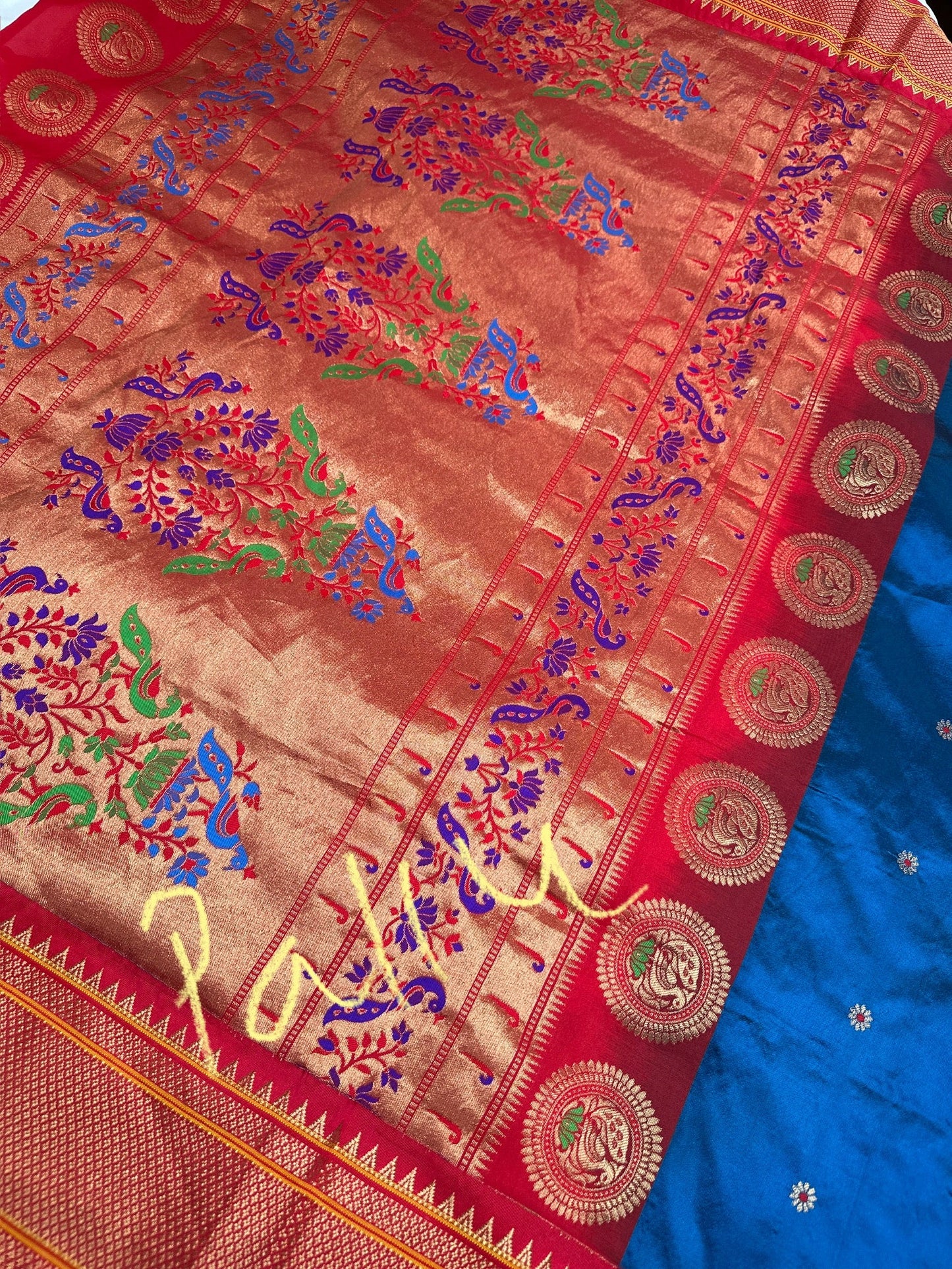 Paithani Silk Light Weight Blue Saree