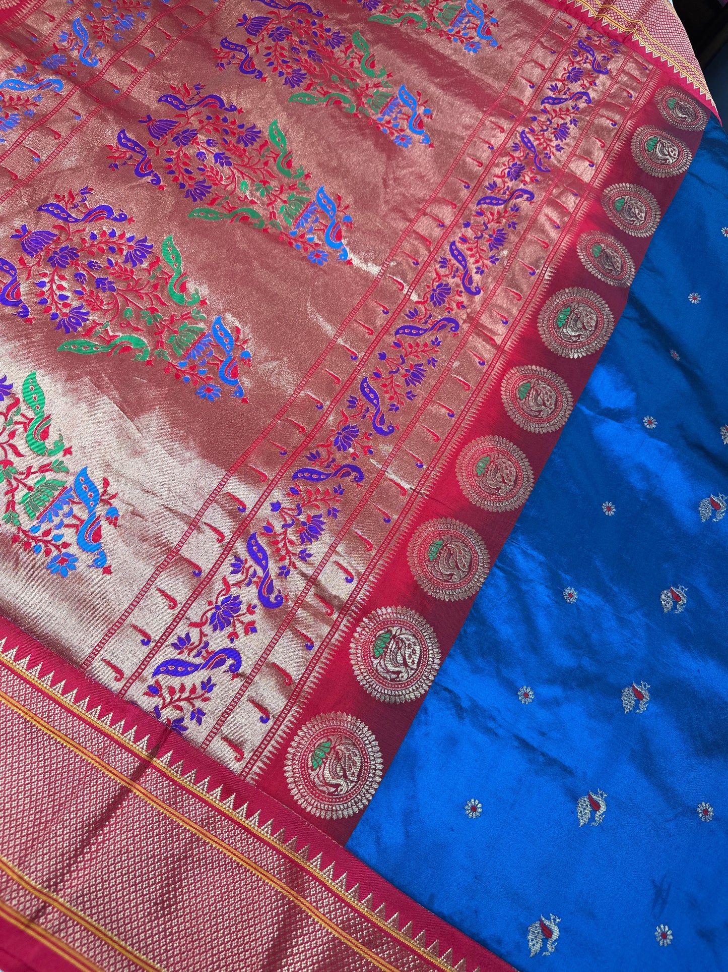Paithani Silk Light Weight Blue Saree