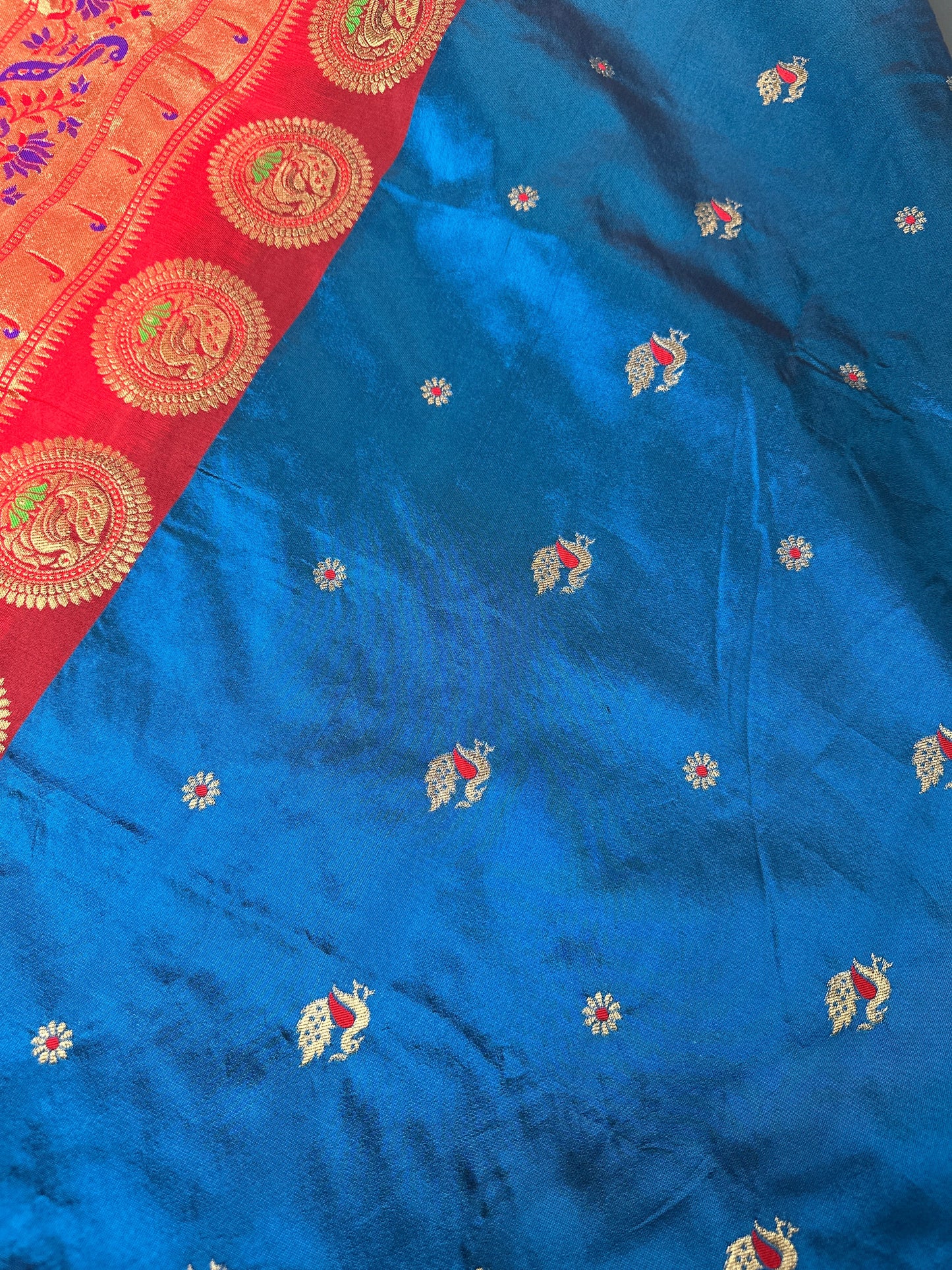 Paithani Silk Light Weight Blue Saree