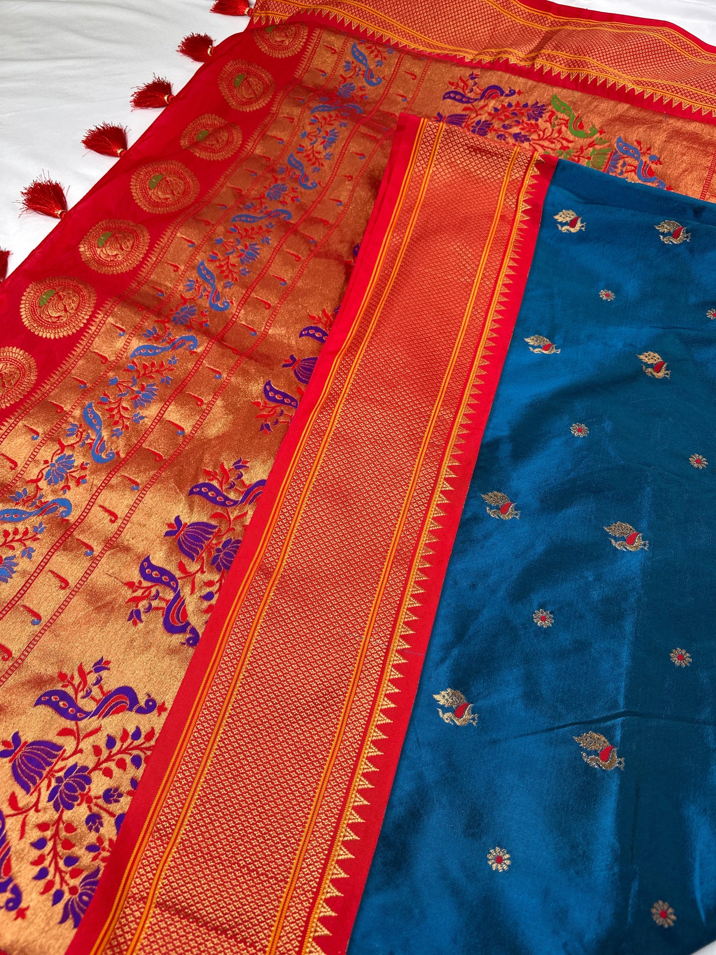 Paithani Silk Light Weight Blue Saree