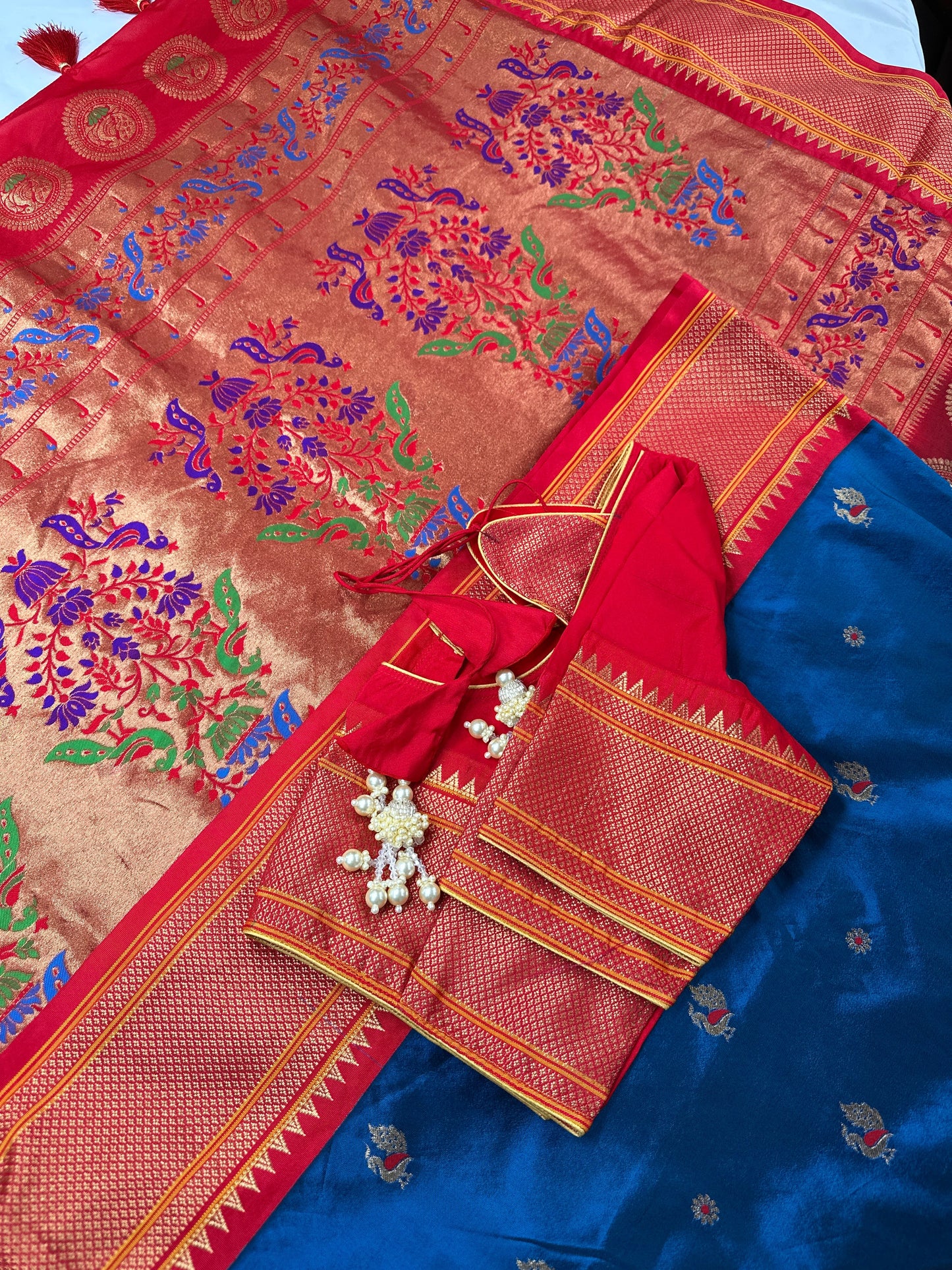 Paithani Silk Light Weight Blue Saree