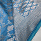 Silver Jaal Silk Blue Banarsi Saree