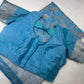 Silver Jaal Silk Blue Banarsi Saree