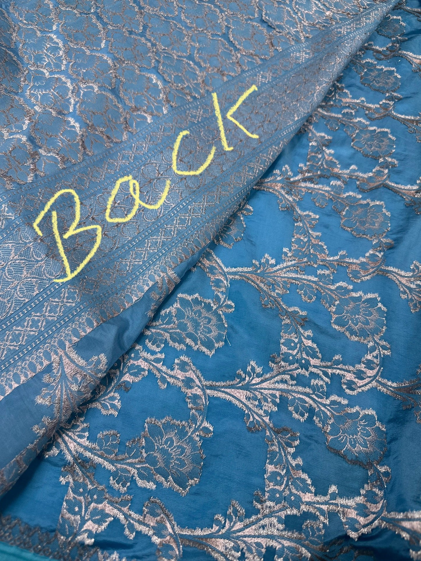 Silver Jaal Silk Blue Banarsi Saree