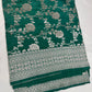 Silver Jaal Silk Green Banarsi Saree