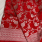 Silver Jaal Silk Red Banarsi Saree