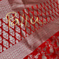 Silver Jaal Silk Red Banarsi Saree