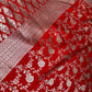 Silver Jaal Silk Red Banarsi Saree