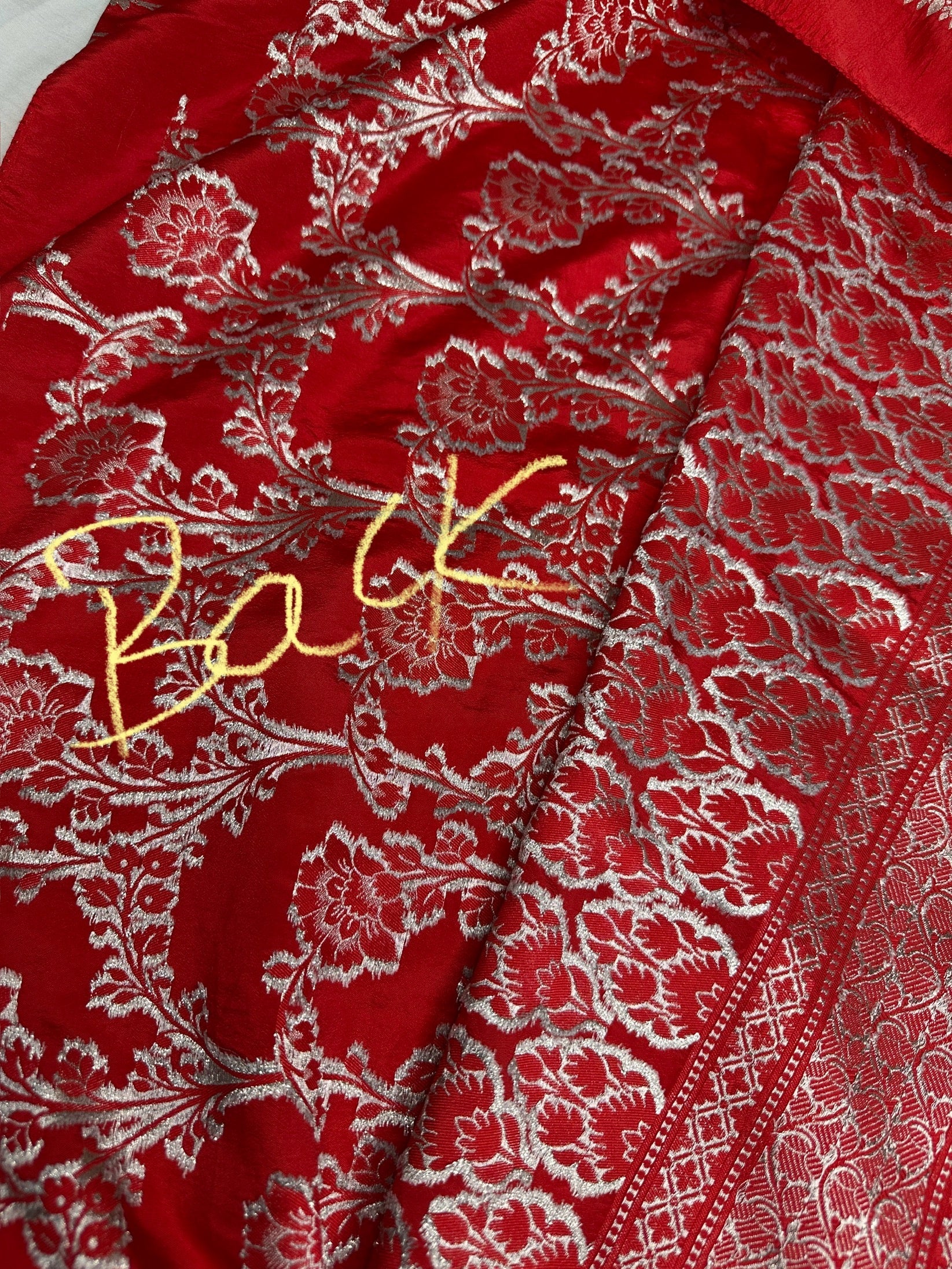 Silver Jaal Silk Red Banarsi Saree