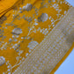 Silver Jaal Silk Yellow Banarsi Saree