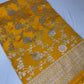 Silver Jaal Silk Yellow Banarsi Saree