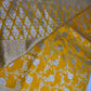Silver Jaal Silk Yellow Banarsi Saree