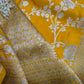 Silver Jaal Silk Yellow Banarsi Saree