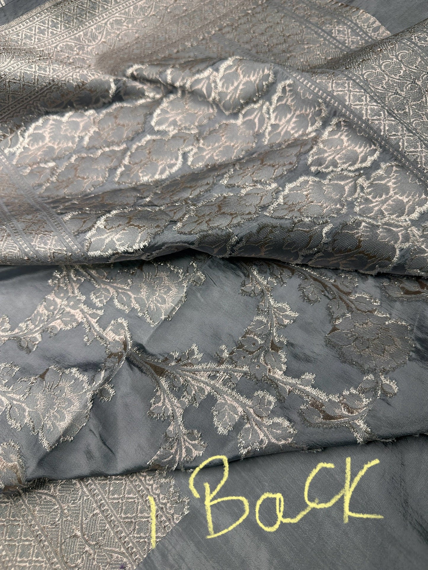 Silver Jaal Silk Grey Banarsi Saree