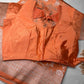 Silver Jaal Silk Peach Banarsi Saree