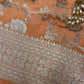 Silver Jaal Silk Peach Banarsi Saree