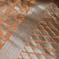 Silver Jaal Silk Peach Banarsi Saree