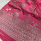 Silver Jaal Silk Pink Banarsi Saree
