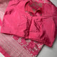 Silver Jaal Silk Pink Banarsi Saree