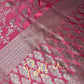 Silver Jaal Silk Pink Banarsi Saree