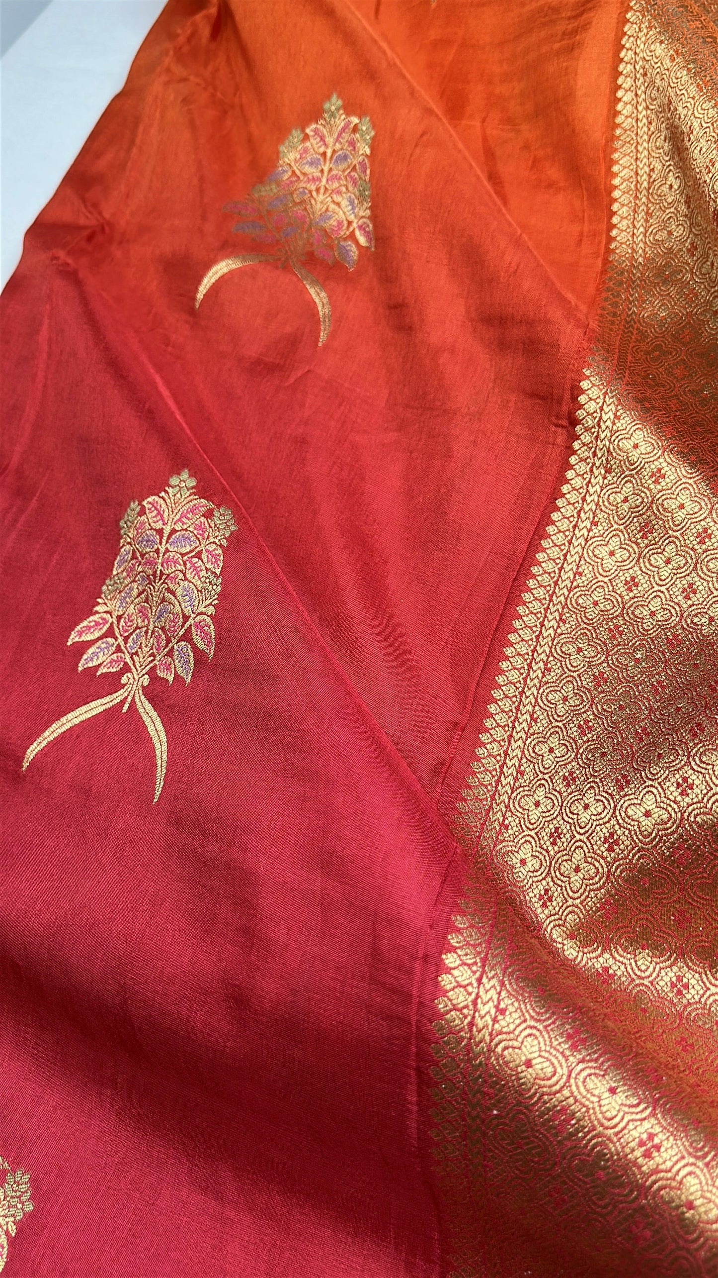 Raw Mango Pure Silk Orange Saree
