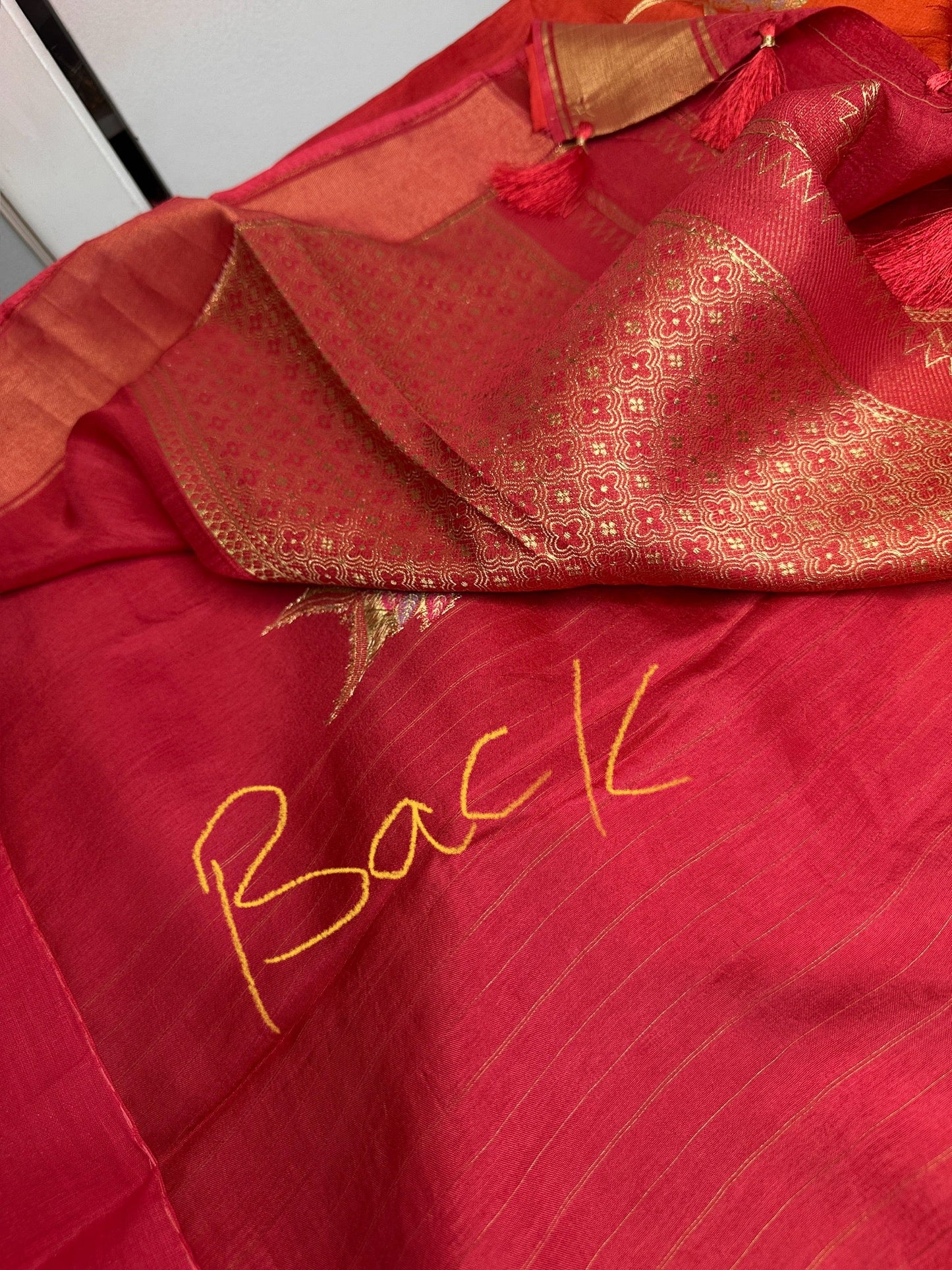 Raw Mango Pure Silk Orange Saree