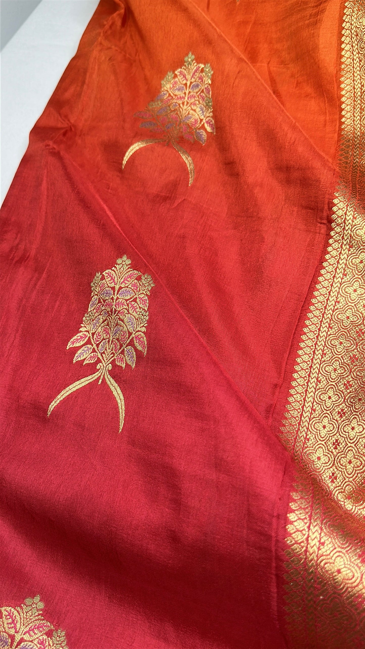 Raw Mango Pure Silk Orange Saree