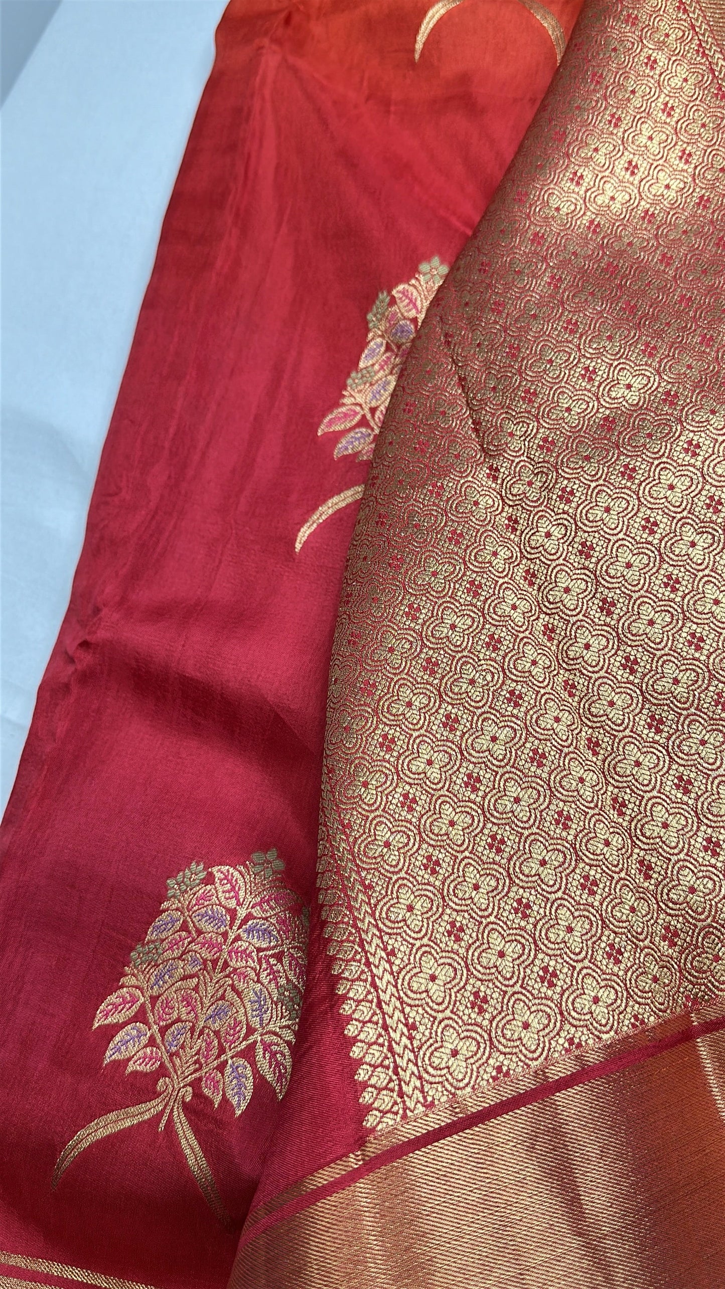 Raw Mango Pure Silk Orange Saree