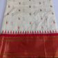 Semi Gadwal  Silk Paithani Cream Red Saree
