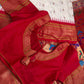 Semi Gadwal  Silk Paithani Cream Red Saree