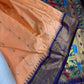 Semi Gadwal  Silk Paithani Cream Red Saree
