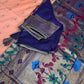 Semi Gadwal  Silk Paithani Cream Red Saree
