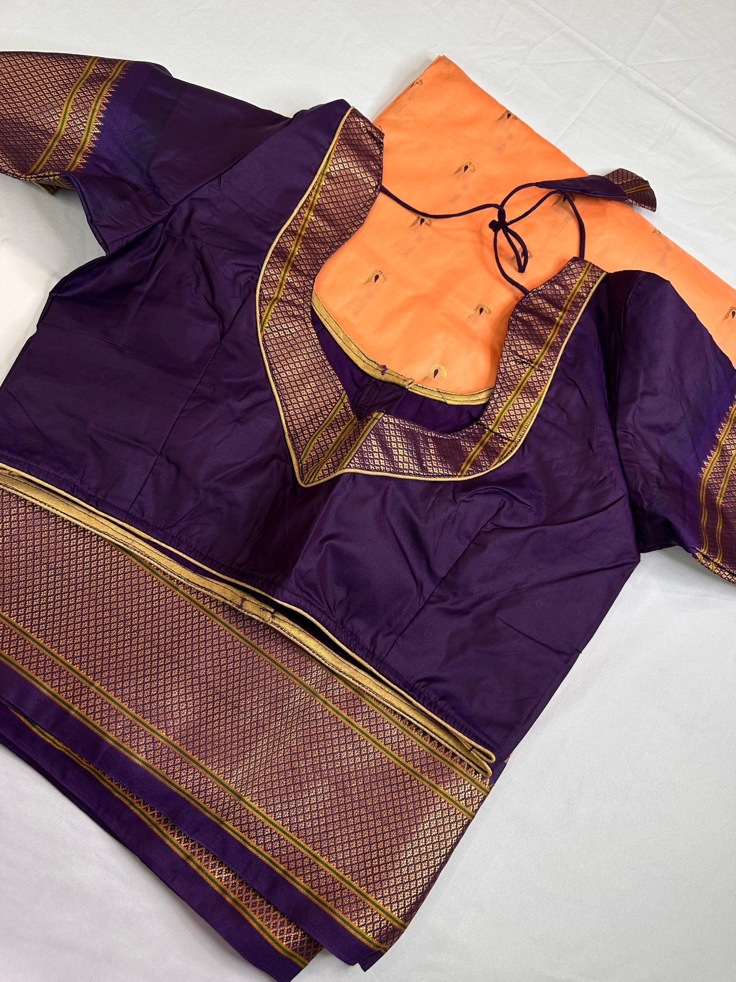 Semi Gadwal  Silk Paithani Cream Red Saree